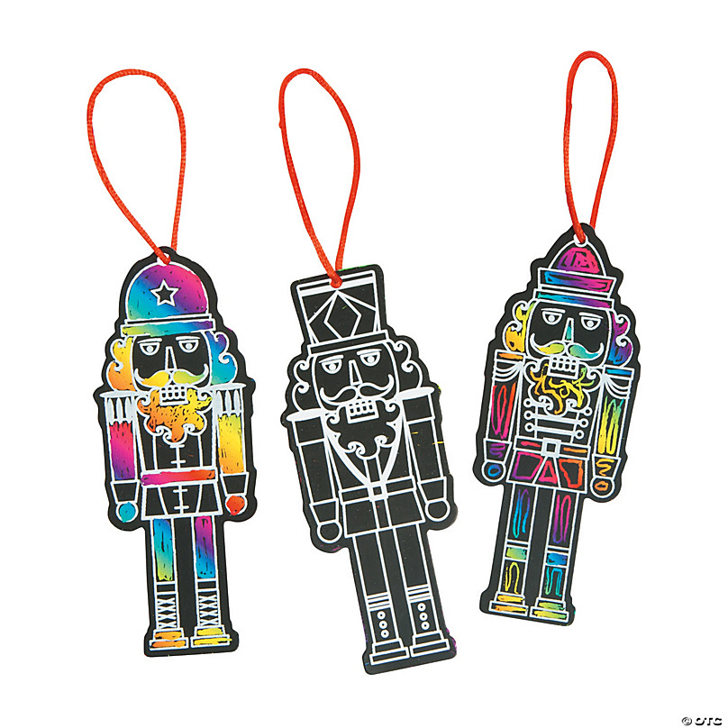 Magic Color Scratch Robot Ornaments - 24 Pc.