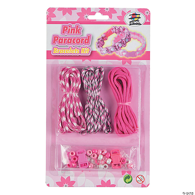 Nylon Pink Paracord Bracelet Craft Kit - Makes 6