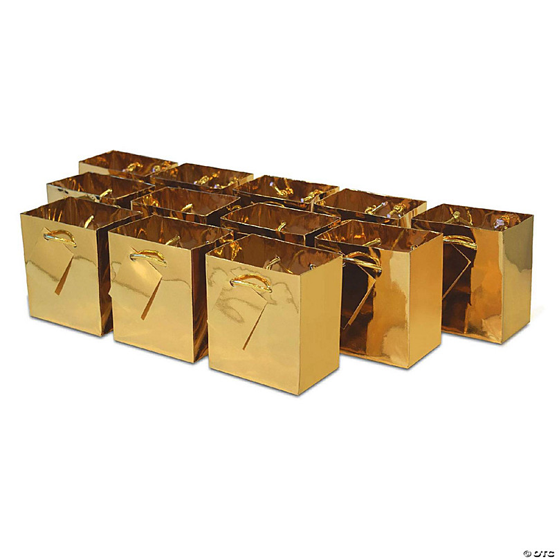 10 x 13 Large Black & Gold Graduation Paper Gift Bags with Tag & Tissue  Paper Kit for 12