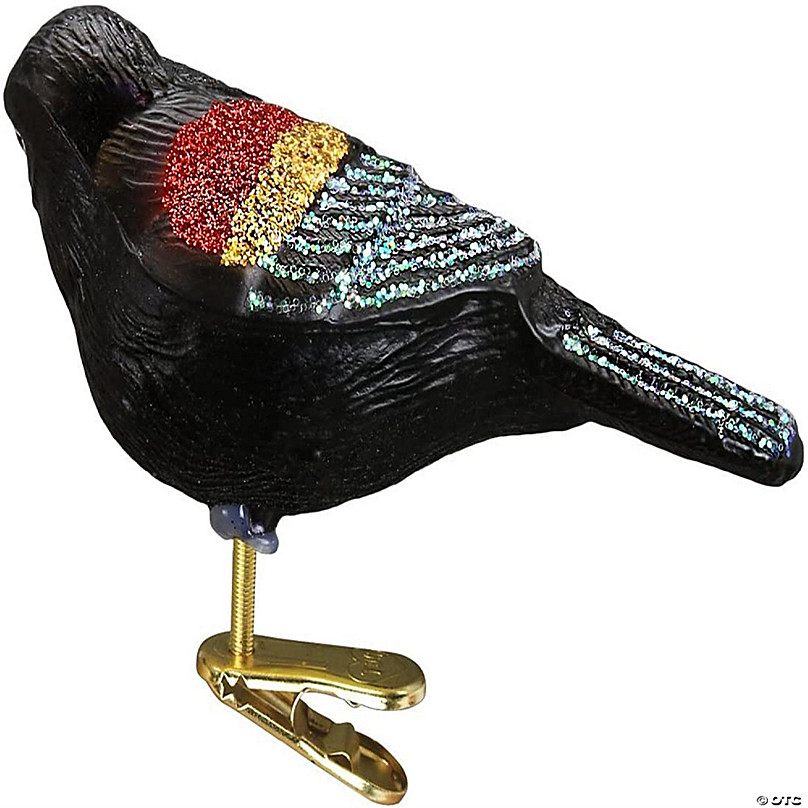 Old World Christmas 180132 Glass Blown Red-Winged Blackbird Ornament
