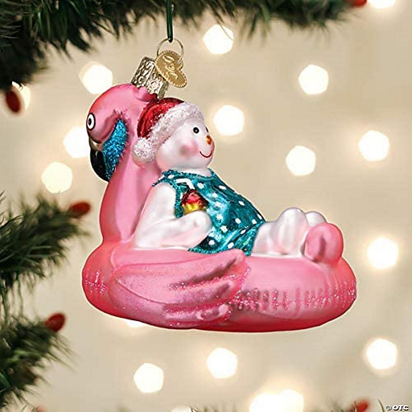 OLD WORLD CHRISTMAS EMPEROR PENGUIN w/CHICK GLASS CHRISTMAS ORNAMENT 16058 