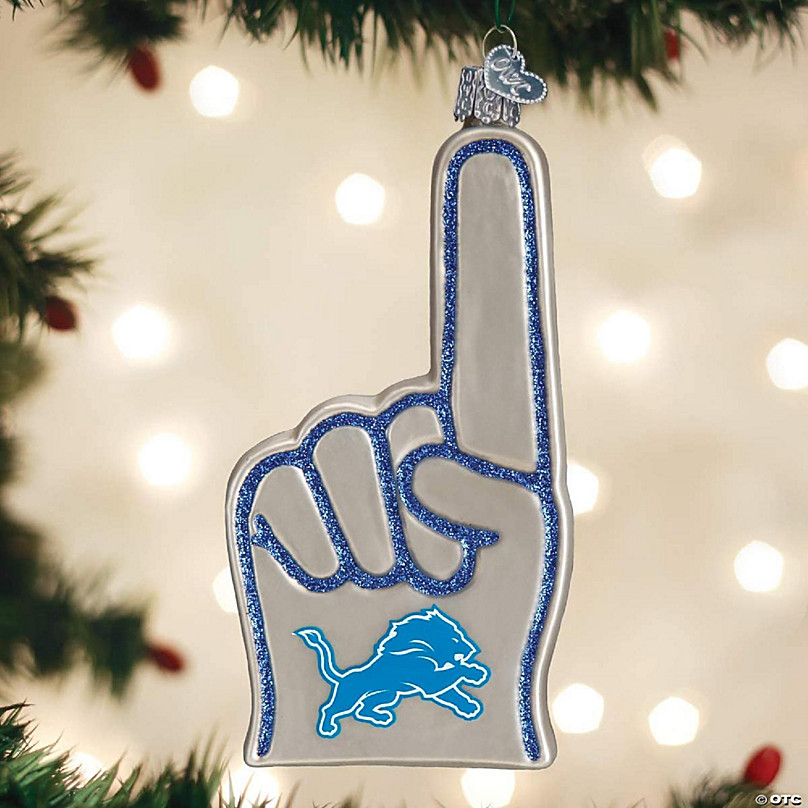 Old World Christmas Detroit Lions Foam Finger Ornament For Christmas Tree -  Esbenshades