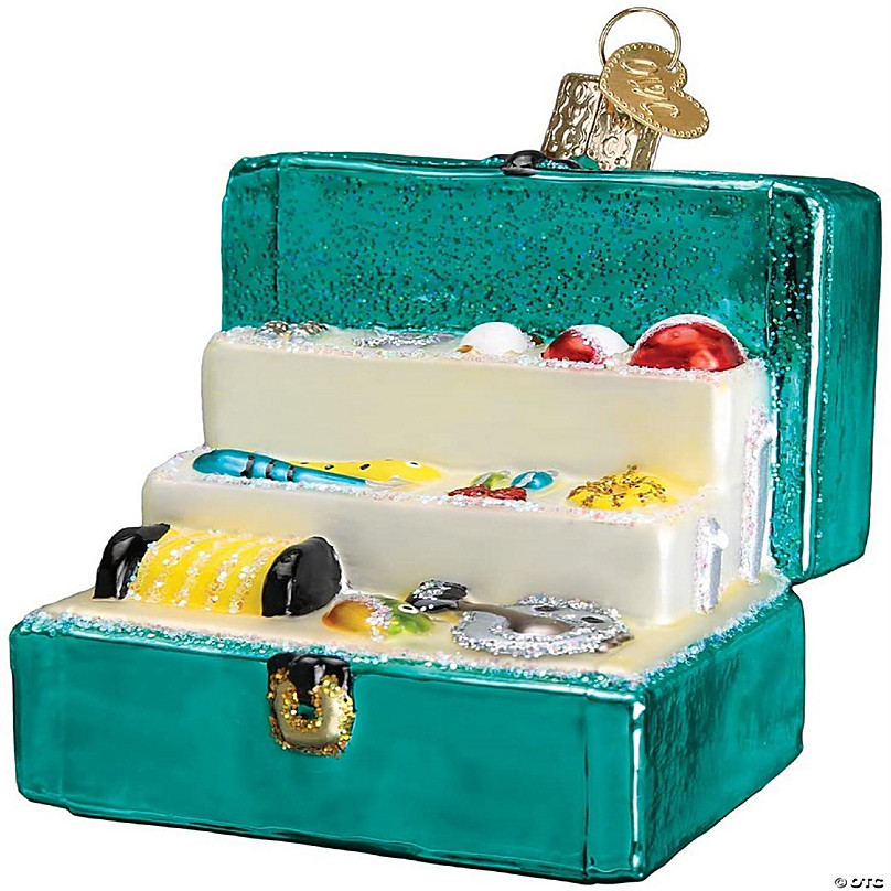 Fishing Tackle Box Polish Glass Christmas Tree Ornament Hooks Lures  Decoration