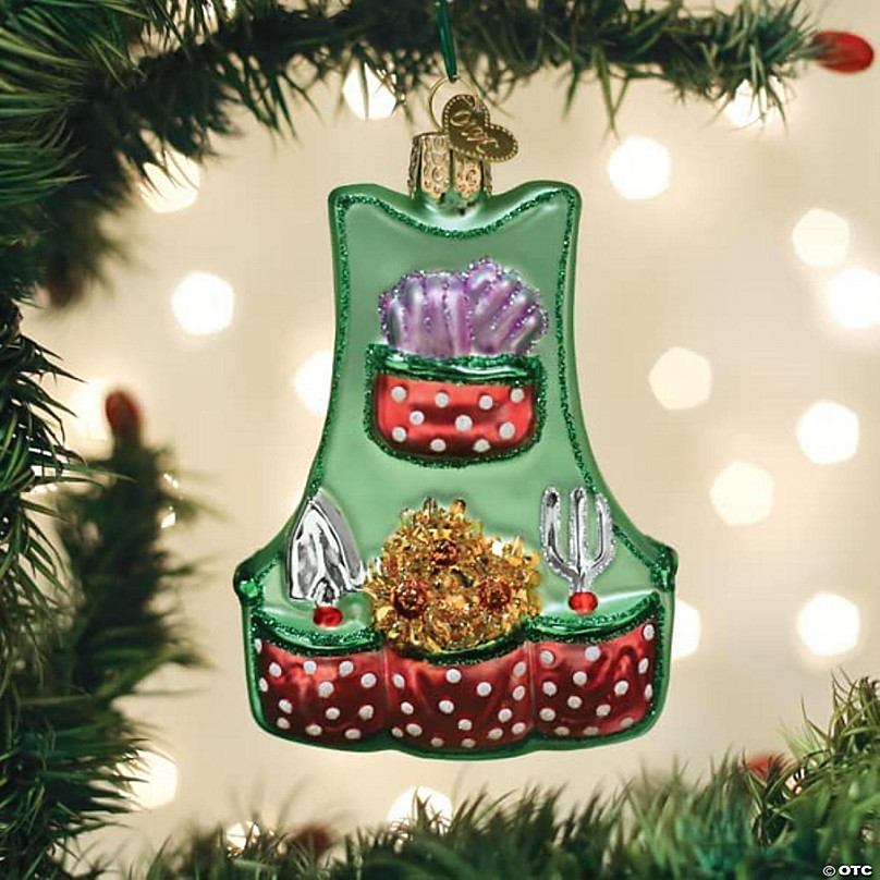 Old World Christmas Glass Blown Tree Ornament- Gardening Apron
