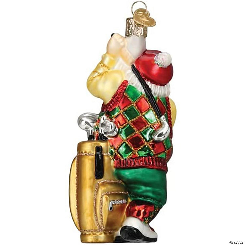 Old World Christmas Glass Blown Tree Ornament, Golfing Santa