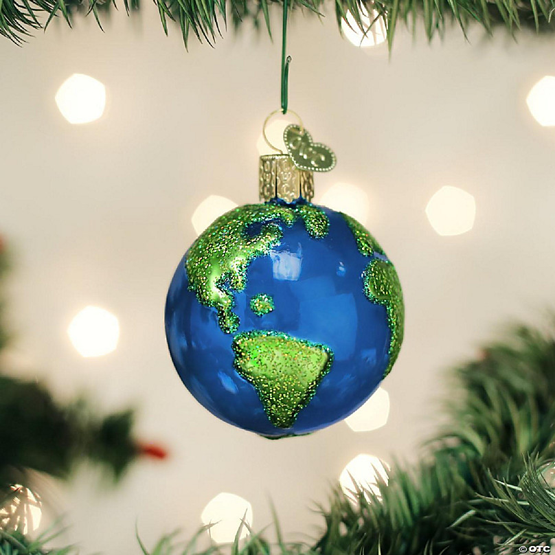 Old World Christmas Planet Earth Glass Tree Ornament 22038 FREE BOX Space  New