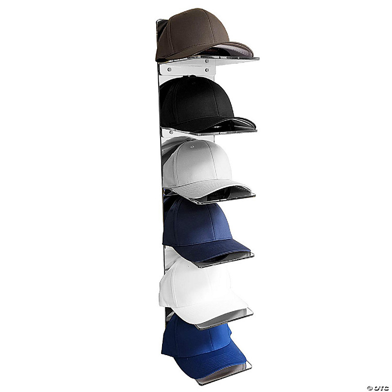 https://s7.orientaltrading.com/is/image/OrientalTrading/FXBanner_808/ondisplay-luxe-acrylic-hat-rack-display-wall-mounted-baseball-cap-organizer-mirror~14313550.jpg