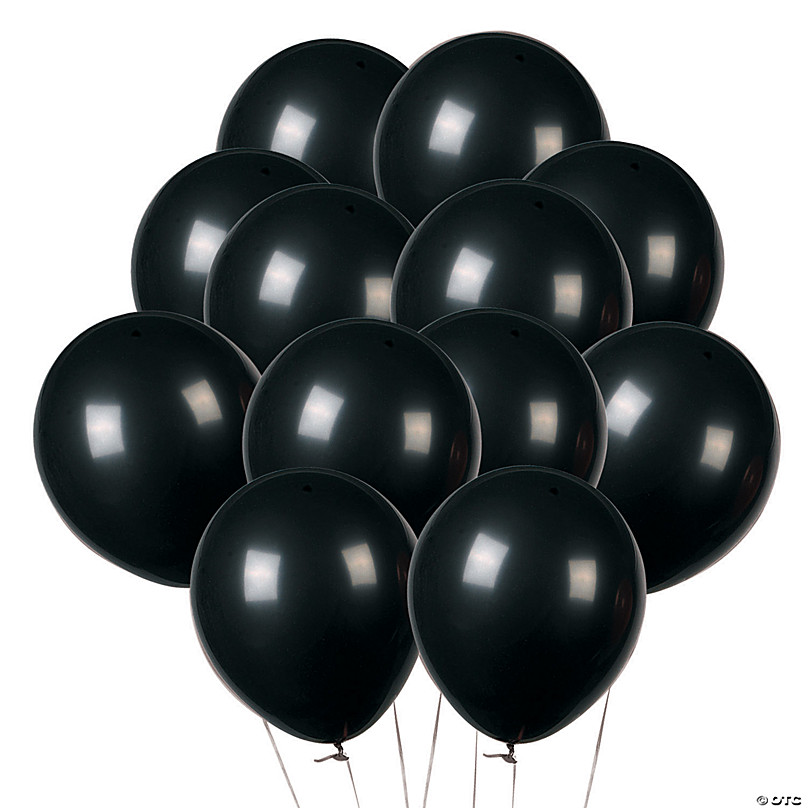 Classic all black balloon garland  Black balloons, Black and white  balloons, Balloons