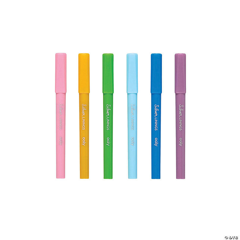 OOLY Set of 6 Silver Linings Outline Markers