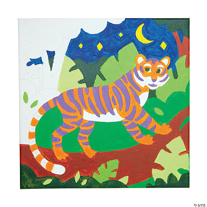 OOLY Terrific Tiger Canvas Paint by Number Kit