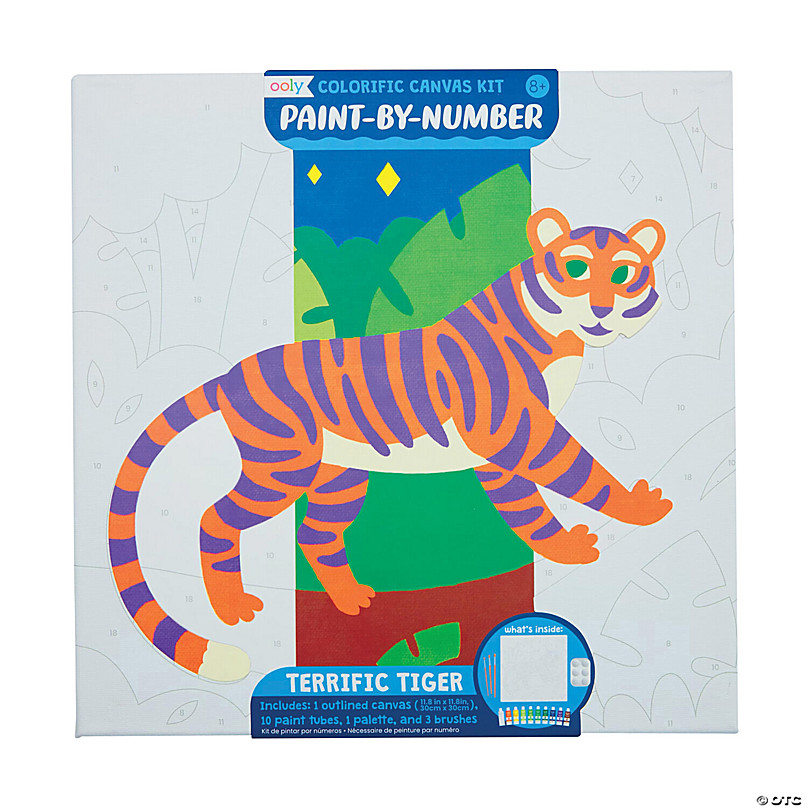 OOLY Terrific Tiger Canvas Paint by Number Kit