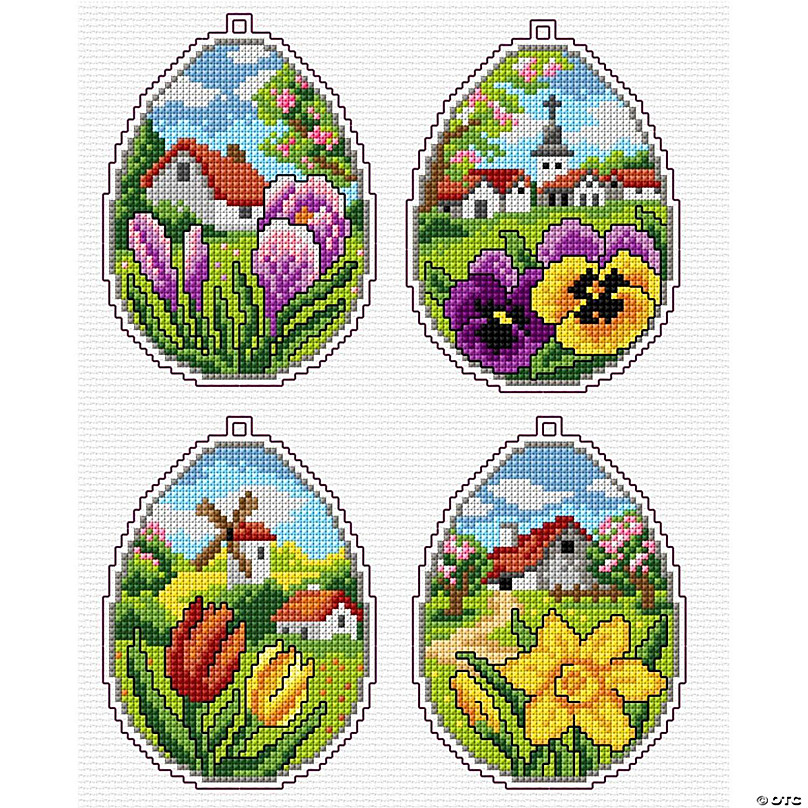 Orchidea Counted Cross Stitch Kit with Plastic Canvas Cats Set of 4 Designs 7627