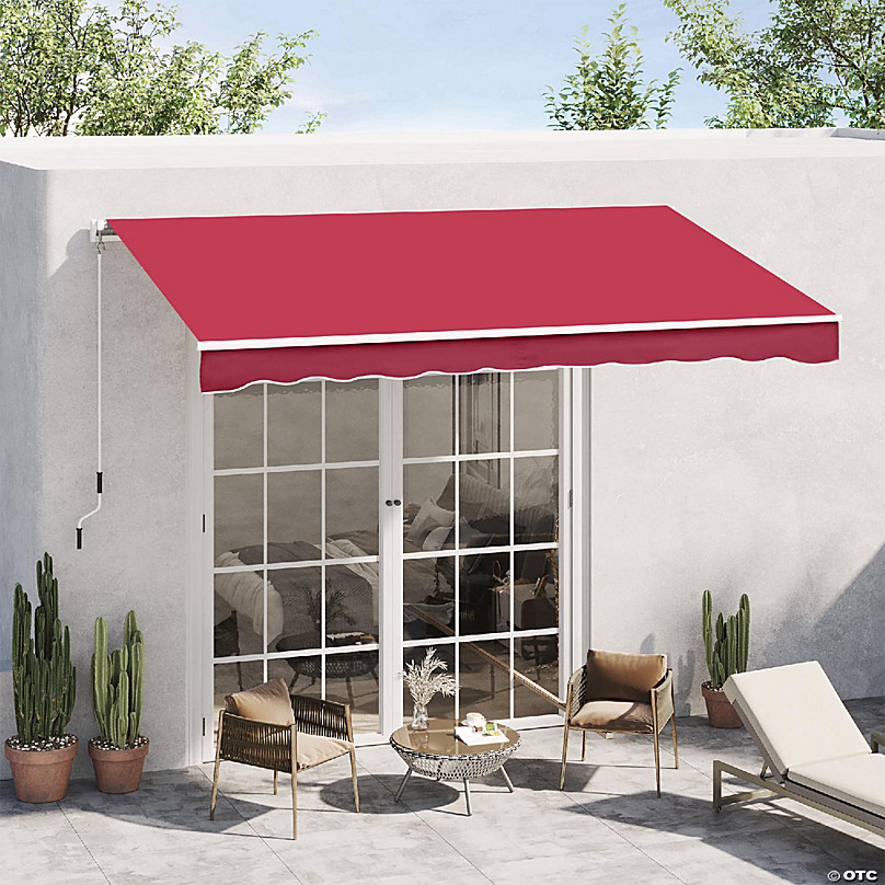 Retractable Awning Manual Outdoor Garden Canopy Patio Sun Shade Shelter 3 Colour 