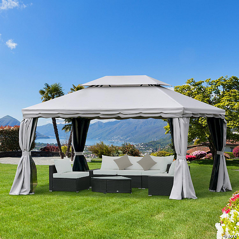 Outsunny 10' x 10' Outdoor Patio Gazebo with Beautiful Polyester