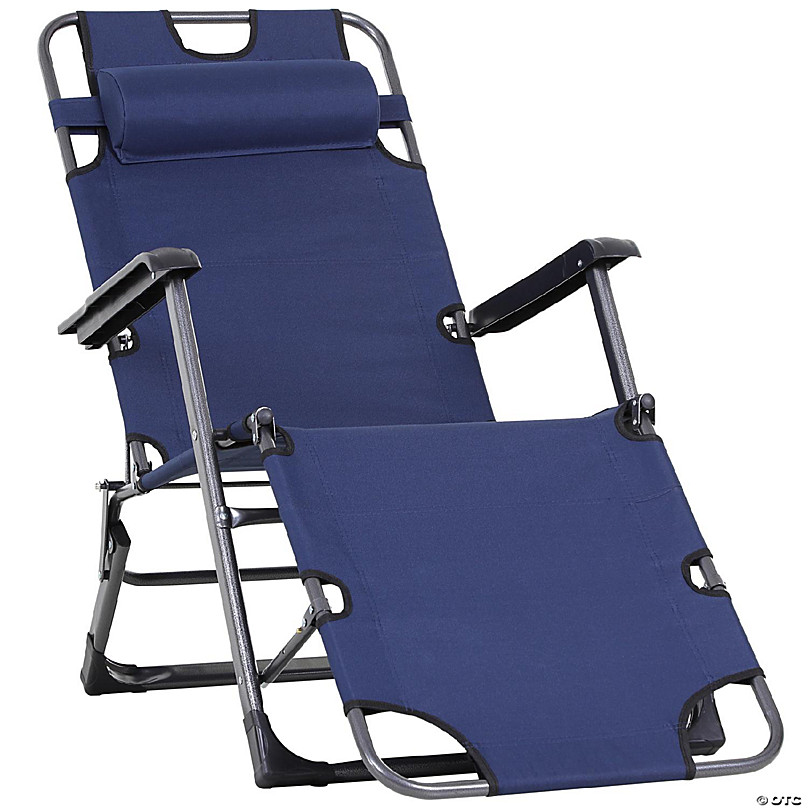 Costway Outdoor Patio Camping Lightweight Folding Rocking Chair with Footrest -Gray