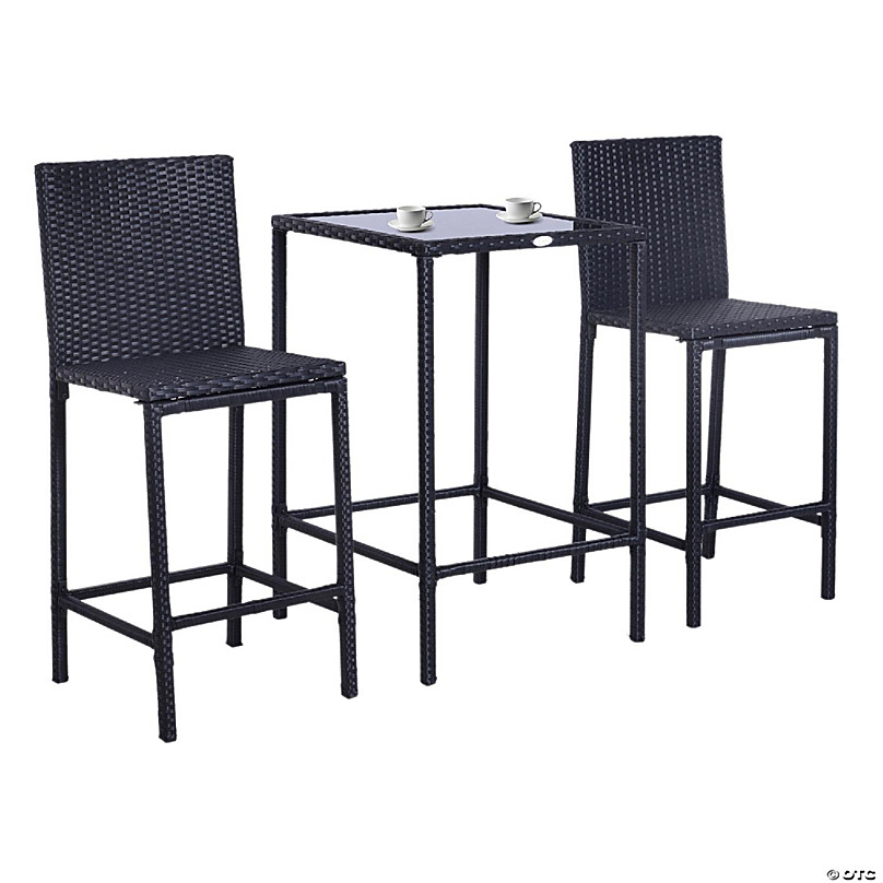 Bar Stools For Outdoor Patio Garden, Glass Top Table With Bar Stools