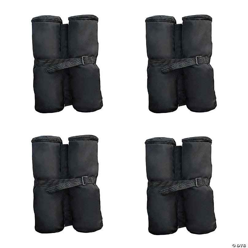 Sunnydaze Polyester Sandbag Canopy Weights - Black - Set of 4