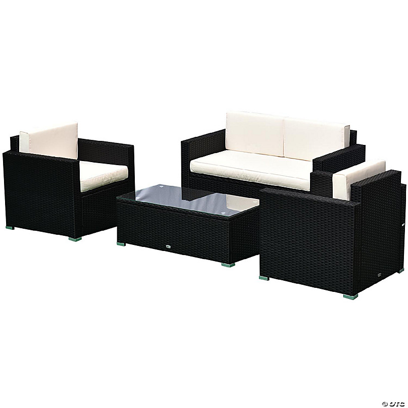 outsunny black rattan