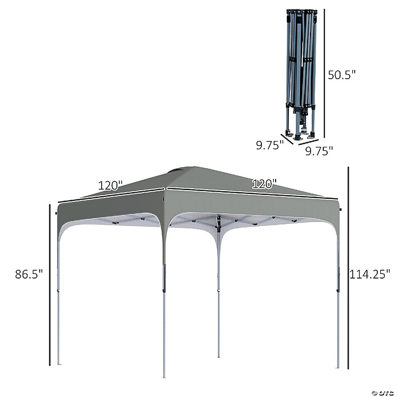 Outsunny 12' x 12' Pop Up Canopy, Foldable Canopy Tent with