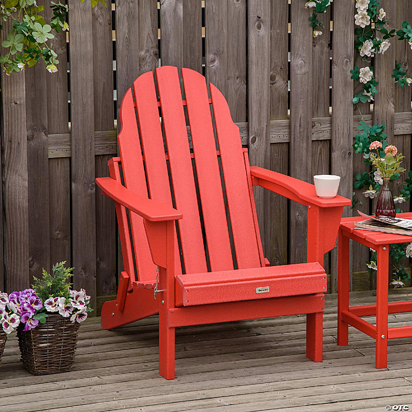 Durapatio Heavy-Duty Adirondack Patio Chair Red