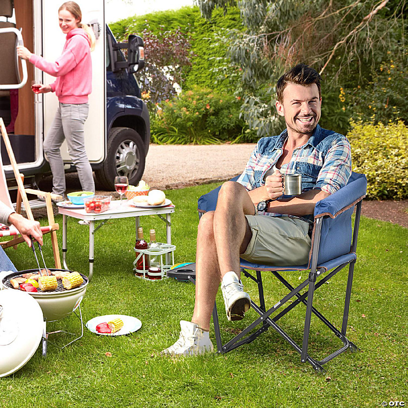 folding beach chair with side table