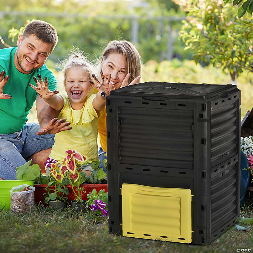  Outsunny Garden Compost Bin 80 Gallon Outdoor Large Capacity  Composter Fast Create Fertile Soil Aerating Box, Easy Assembly, Yellow :  Patio, Lawn & Garden