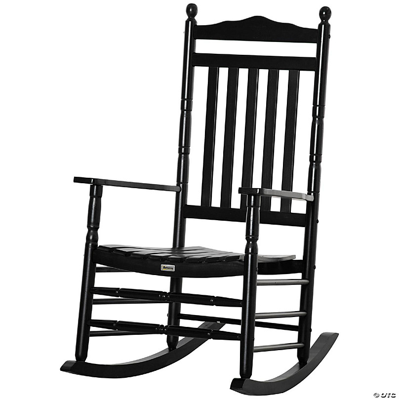 black wooden rocking chair