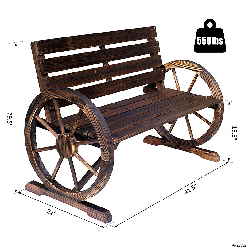 Wagon wheel discount garden bench seat