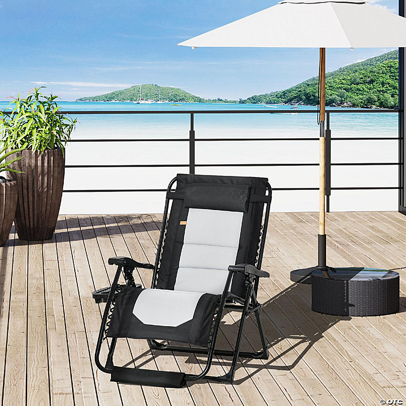 Outsunny Padded Zero Gravity Chair, Folding Recliner Chair, Patio