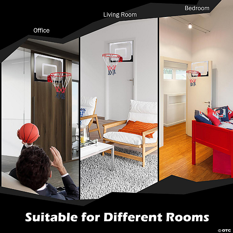 Goplus Over-The-Door Mini Basketball Hoop Includes Basketball & Hand Pump  Indoor Sports