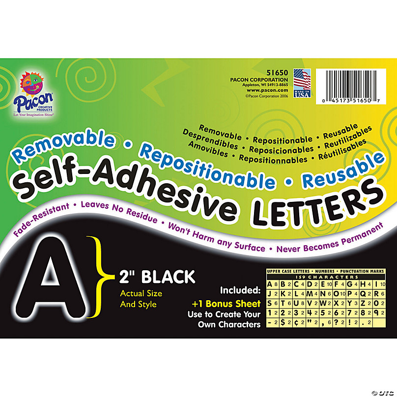 Self-Adhesive Letters - Pacon Creative Products