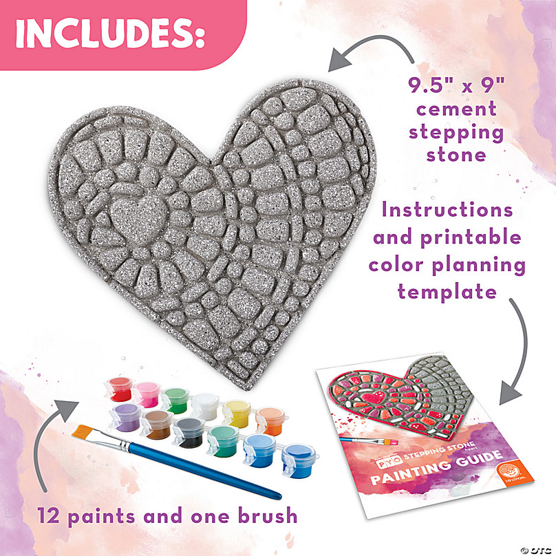 MindWare Paint Your Own Stepping Stone Kit - Mosaic Moon and Stars - Kits  Include Paint and Brushes 