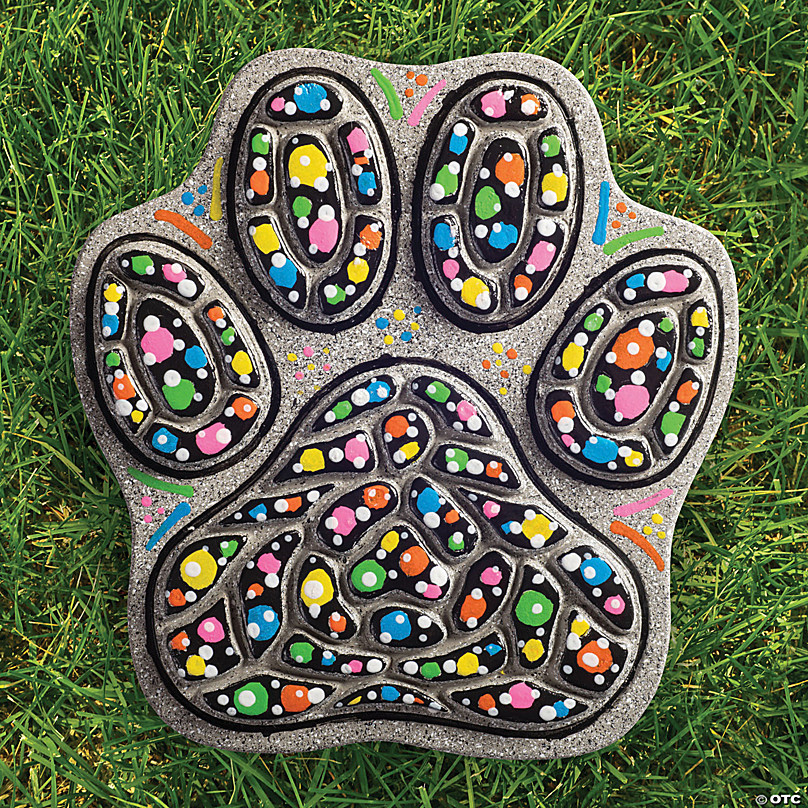 colorful dog paw prints
