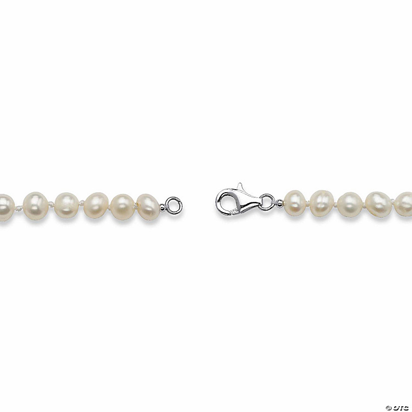 14K Yellow Gold Freshwater Cultured Pearl Fish Clasp Bracelet (6-7 mm)