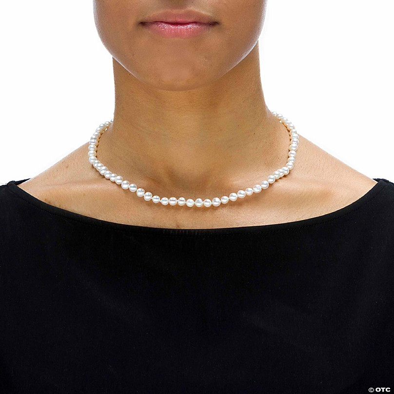 The Pearl Source Freshwater Pearl Necklace for Women - Pearl Strand Necklace | Multi-Color Long Pearl Necklace with Genuine Cultured Pearls, 6.5mm