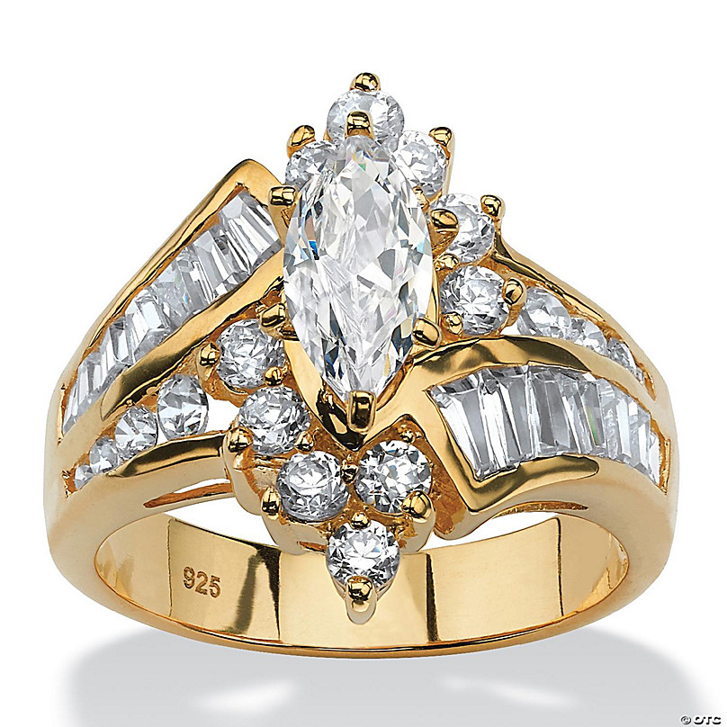 Buy Palm Beach Jewelry 18K Yellow Gold Plated Marquise Shaped