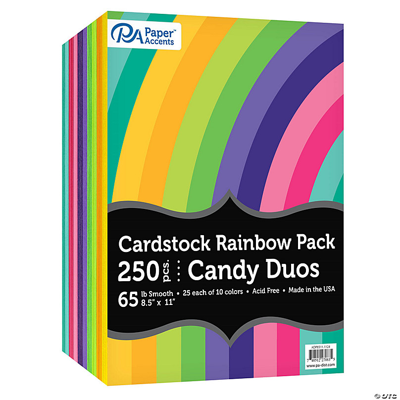  PA Paper Accents Rainbow Cardstock Variety Pack, Candy Duo :  Sports & Outdoors