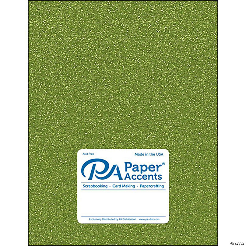 Paper Accents Glitter Cardstock 8.5x 11 85lb 15pc Olive Green