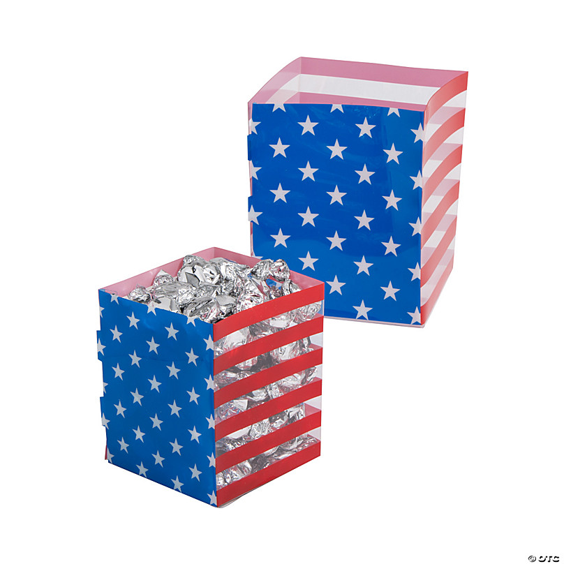 16 Pieces Patriotic Thank You Gift Bags with 18 Red White Blue Tissue Paper  Amer