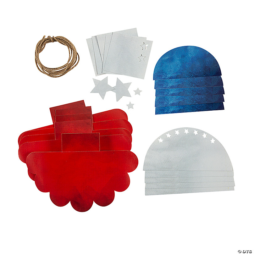 Paper Plate Patriotic Hat Craft Kit - Makes 12