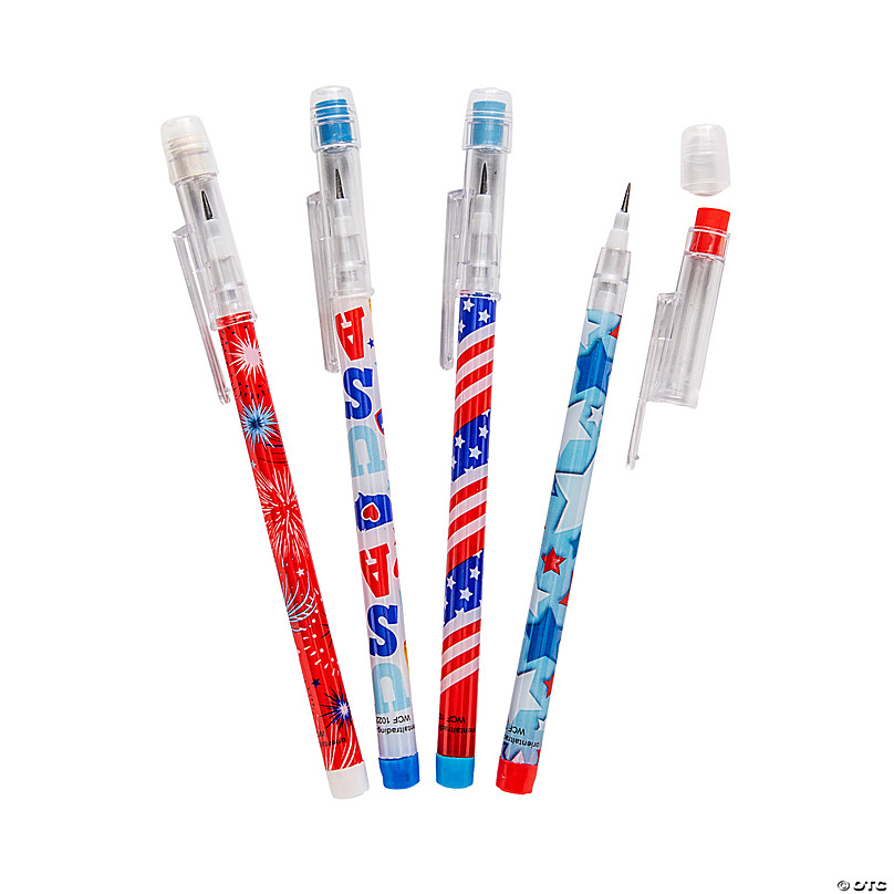 American Flag Pencils, Set of 12, Cool Patriotic Writing Pencils with · Art  Creativity