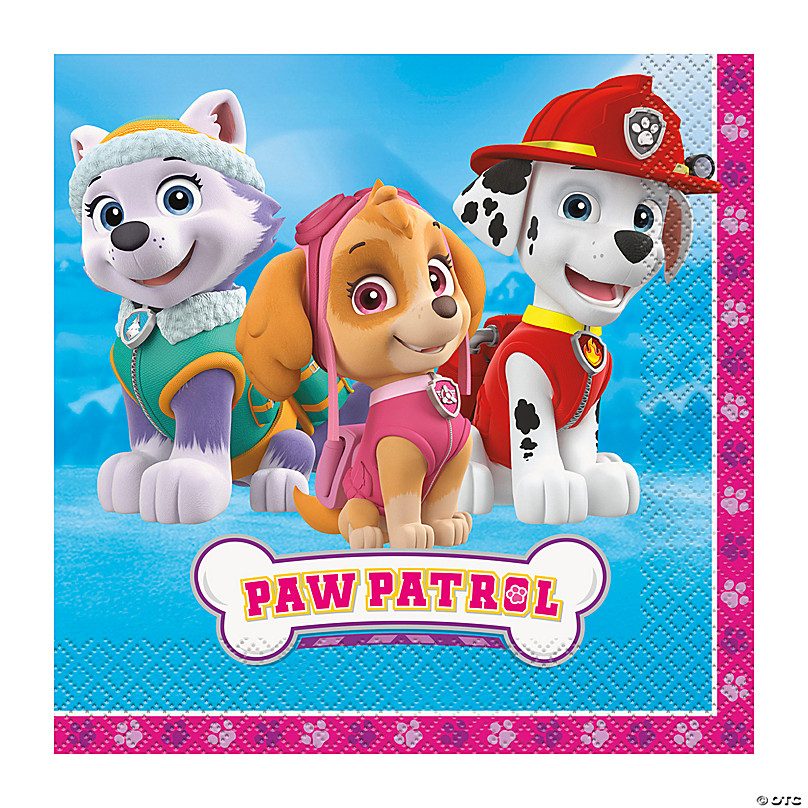 Paw Patrol Pink Lunch Napkins Pack of 16