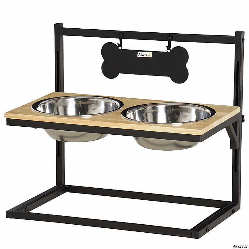 PawHut Elevated Dog Bowls for Large Dogs, Raised Pet Feeding