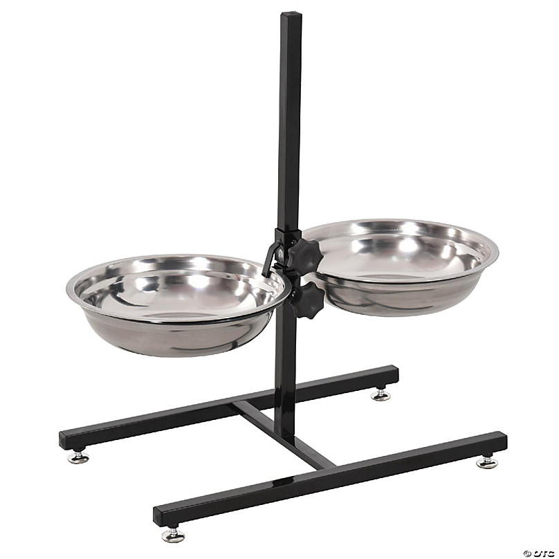 PawHut Double Stainless Steel Heavy Duty Dog Food Bowl Elevated Pet Feeding  Station for Medium Dogs, 22 inches