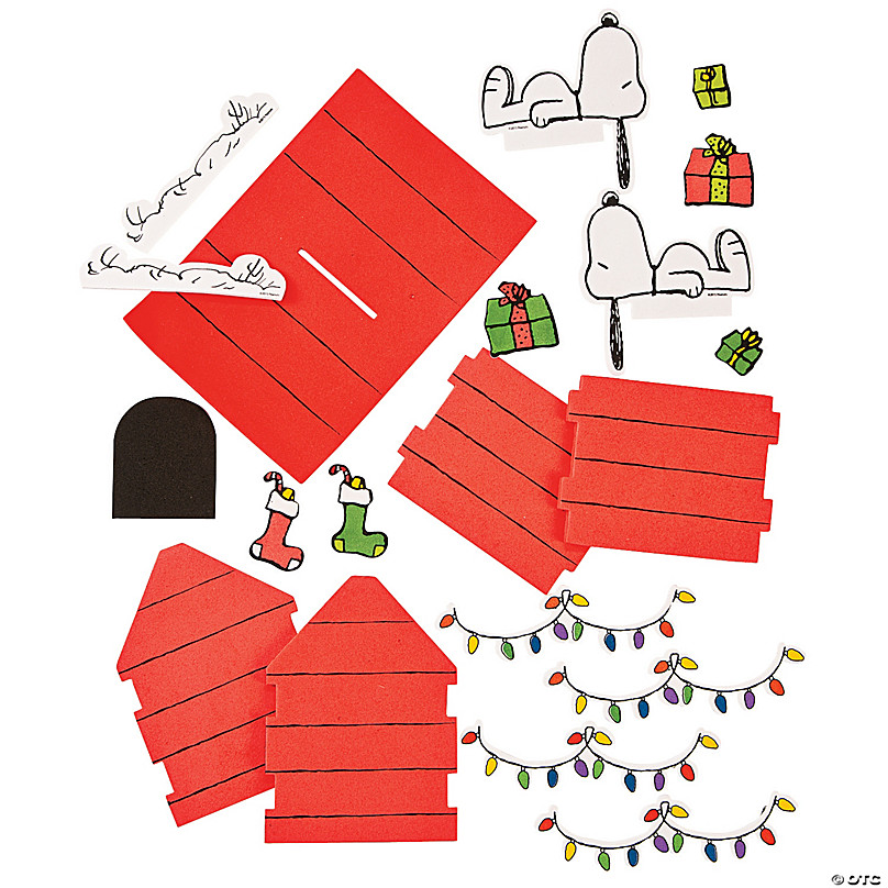 Peanuts® 3D Snoopy's Christmas Dog House Craft Kit - Makes 12