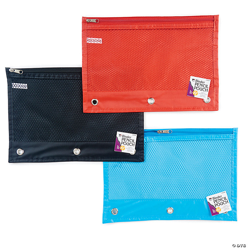 Wholesale Pencil Pouches - 3 Grommet Holes, Mesh Pocket