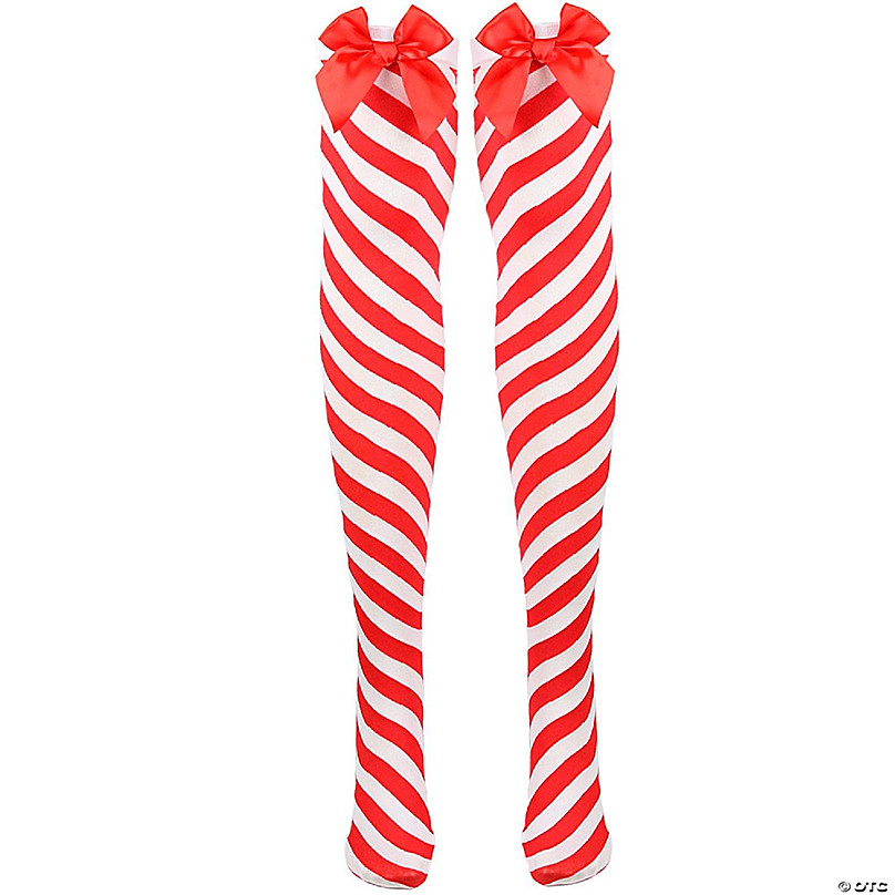 Candy Cane Striped Christmas Tights Red White Stripes Rag Doll