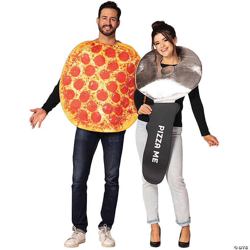 Pepperoni Pizza & Pizza Cutter Adult Couples Costume