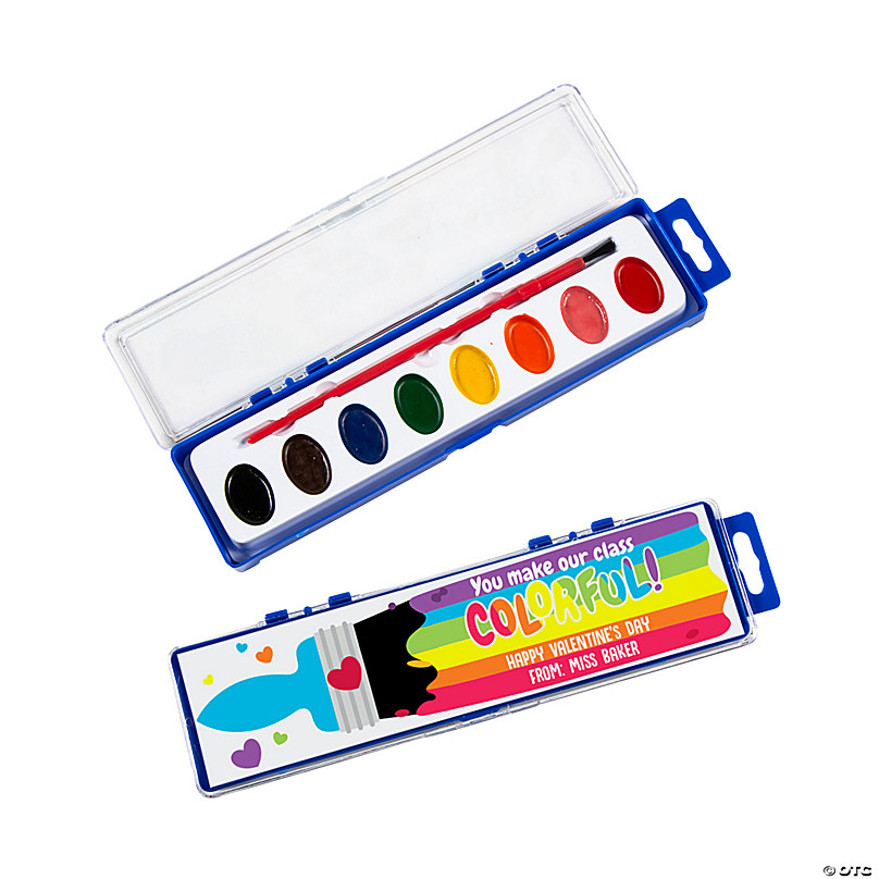 Personalized 8-Color Watercolor Paint Tray for 12