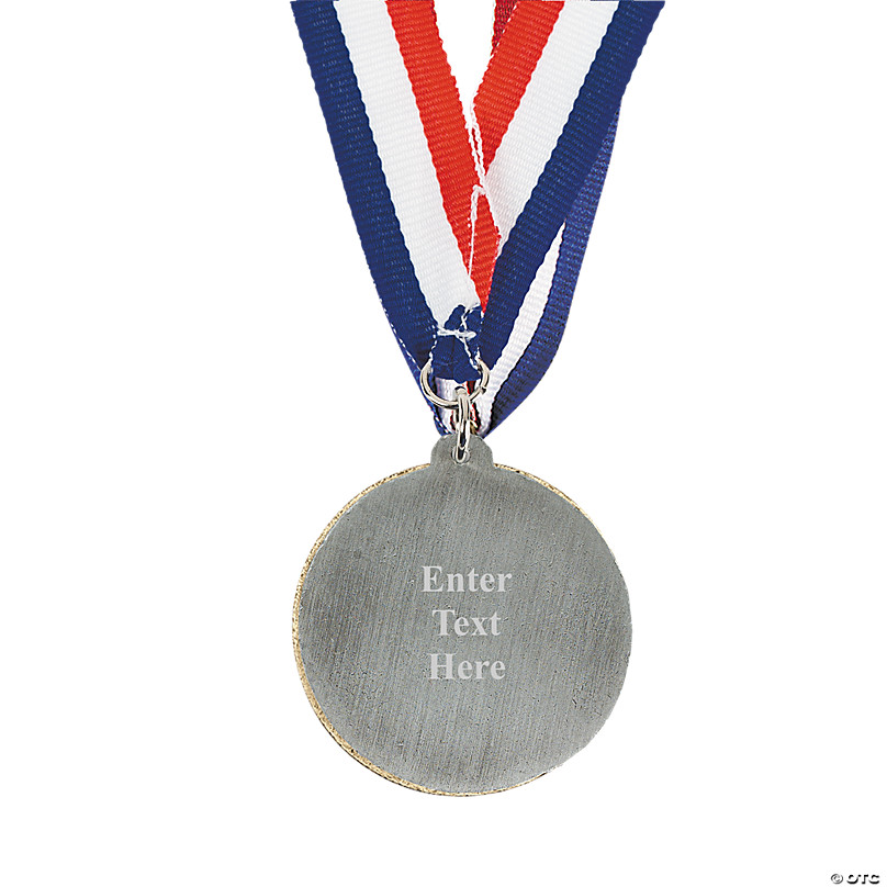 Personalised 2nd Place Award Large School Silver Medal & Ribbon ENGRAVED FREE 